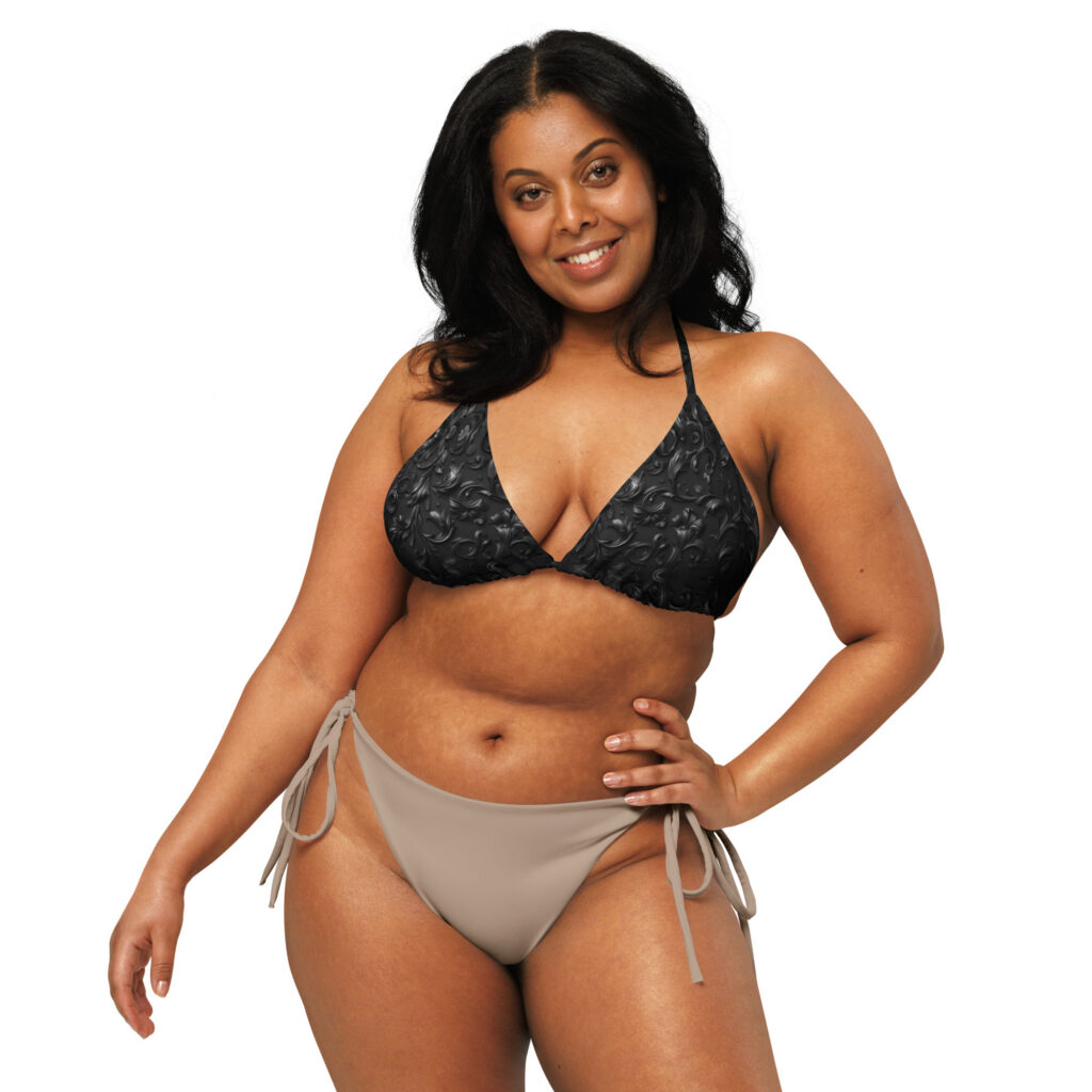 Paisley – All-Over Print Recycled Padded String Bikini Top