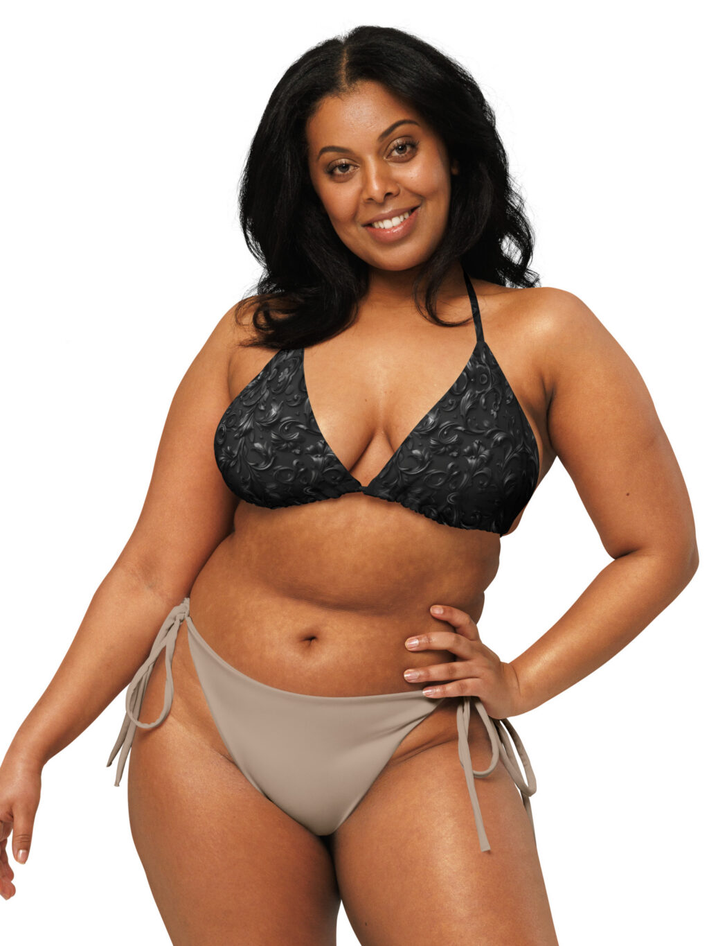 Paisley – All-Over Print Recycled Padded String Bikini Top