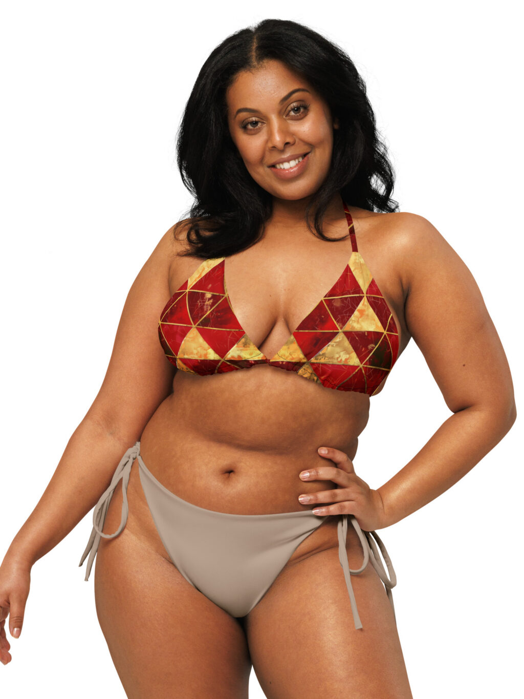 Bella – All-Over Print Recycled Padded String Bikini Top