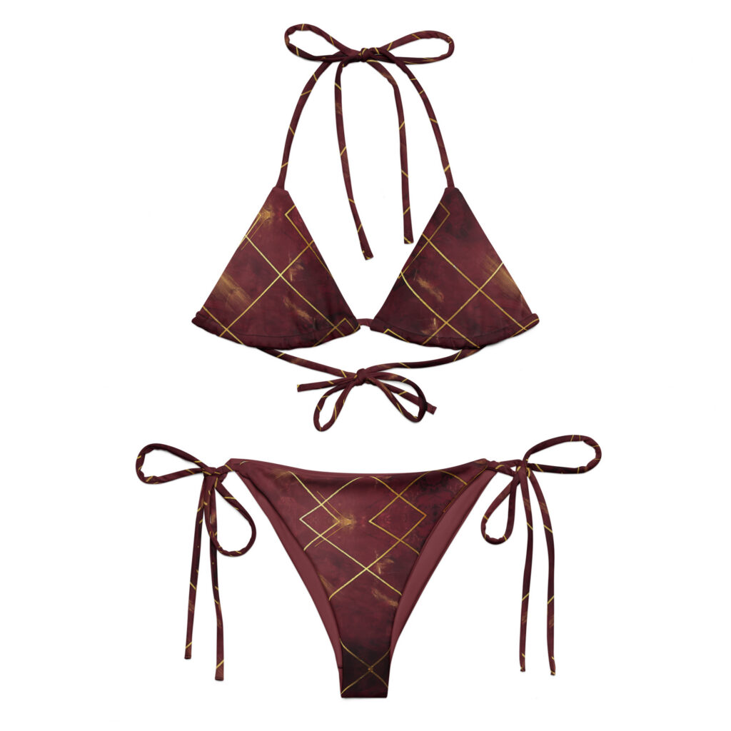 Royal – All-Over Print Recycled String Bikini Set
