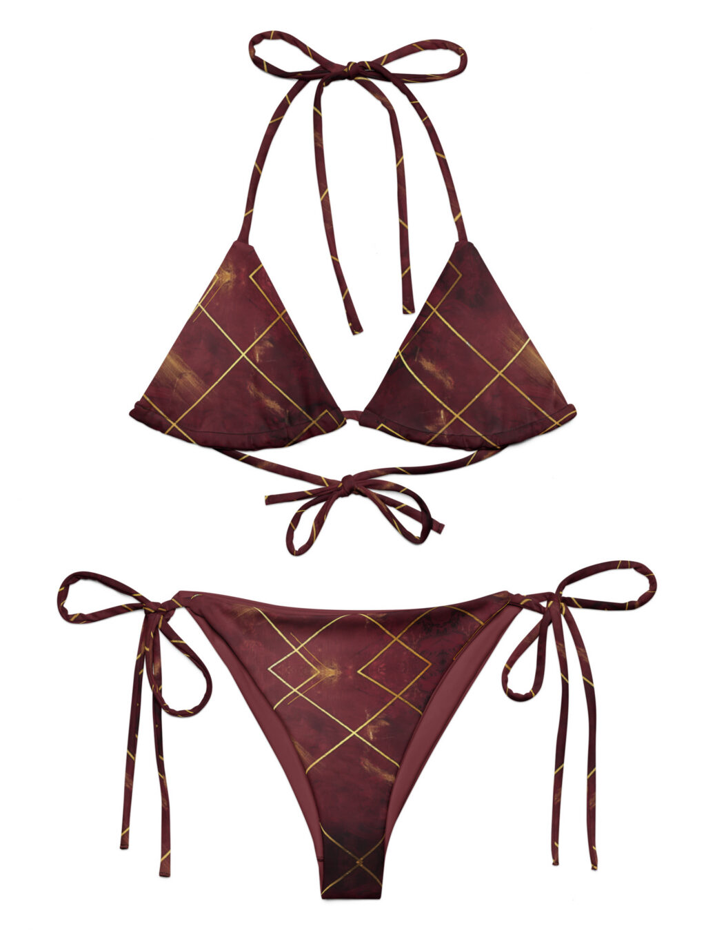 Royal – All-Over Print Recycled String Bikini Set